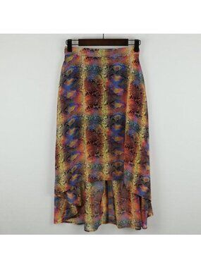 Disney D-Signed Girls Large Multicolor Snake Print High Low Pull On Skirt